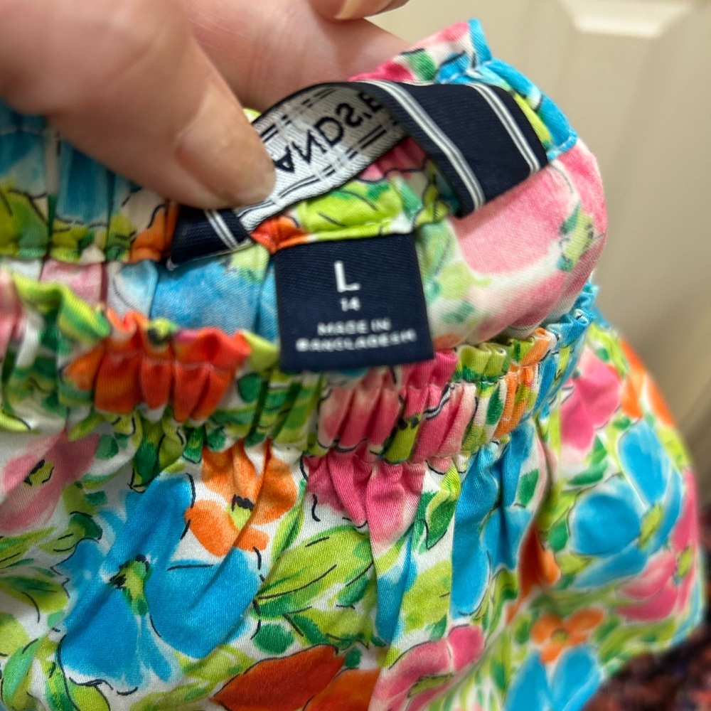 Lands' End Floral Kids Dress - Blue, Pink, Orange - Picture 4 of 4